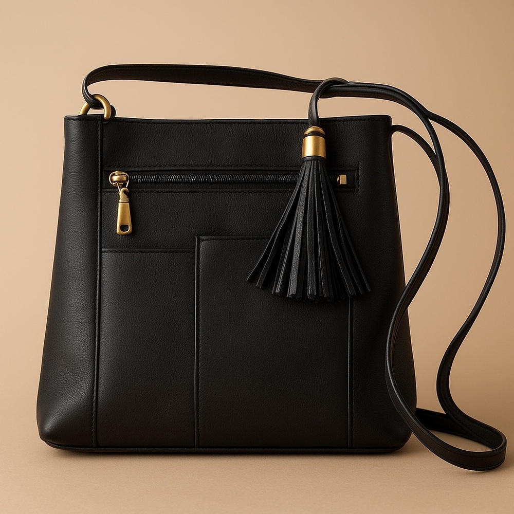 TIGNANELLO HOBO SHOULDER HANDBAG BLACK LEATHER